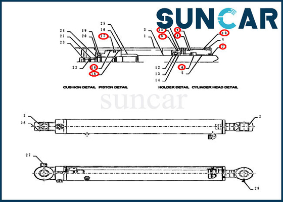 comprar Modelos del equipo de Kit Fits Case CX55BMSR del sello del reemplazo del cilindro del brazo PY01V00050R300 online manufacture