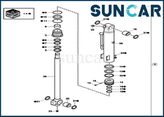 comprar Equipos de reparación del cilindro del equipo de reparación del sello del cubo XKCC-01530 XKCC01530 para el modelo de la construcción CX17C del CASO online manufacture