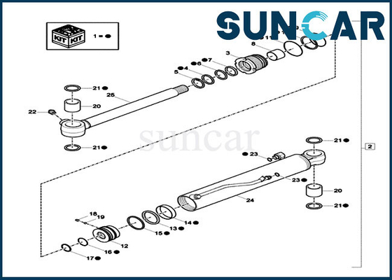 comprar Sello Kit Service Kits del cilindro del oscilación del auge del caso de Parts XKCC-01532 XKCC01532 del excavador de CX17C online manufacture