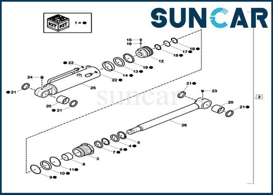 comprar Los equipos de Seal del excavador del equipo de reparación del cilindro hidráulico de la cuchilla del dormilón de XKCC-01535 XKCC01535 caben el CASO CX17C online manufacture