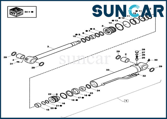 comprar Piezas de recambio de la construcción del caso de Kit For CX26C del sello del cilindro del cazo de XKCD-02688 XKCD02688 online manufacture
