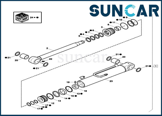 comprar Equipos del servicio del cilindro hidráulico de la CAJA CX33C CX37C del equipo del lacre del oscilación del auge de XKCC-01448 XKCC01448 online manufacture