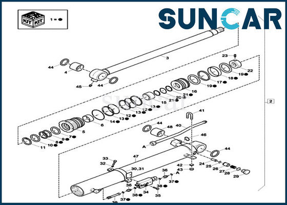 comprar Equipos del cilindro del reemplazo de Kit Excavator Case CX60C CX57C de la reparación del sello del cazo de XKCD-03438 XKCD03438 online manufacture
