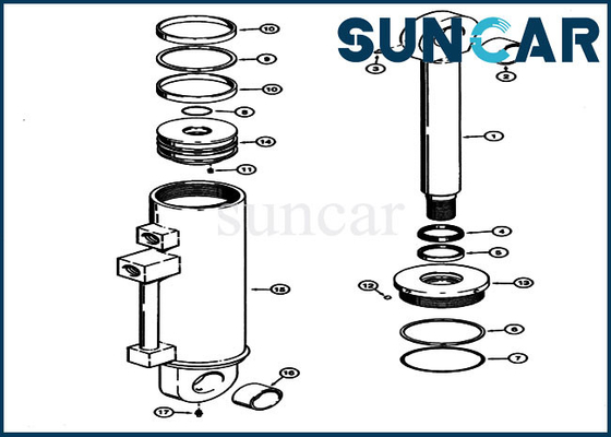 comprar Sello auxiliar Kit Case Hydraulic Service Kit del cilindro S301442 para los modelos 621B 721 del cargador 621 de la rueda online manufacture