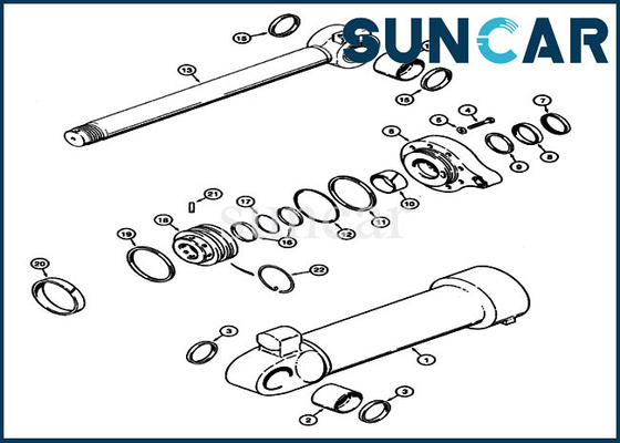 comprar Equipo modelo de Kit For Case 721 Replacement Hydraulic Sealing del sello del cargador de la rueda del cilindro G110690 del cubo online manufacture