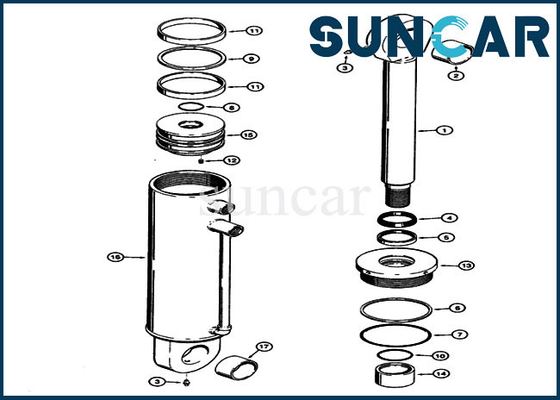 comprar equipos auxiliares de Kit Replacement del sello de la reparación del cilindro del cargador de las piezas S301013 del caso 821B 821 online manufacture