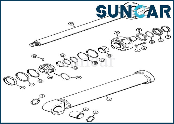 comprar Equipo del CASO de Kit For Model 921B 921C 921 del cilindro del cubo del equipo de reparación del sello del cargador 1346357C2 online manufacture