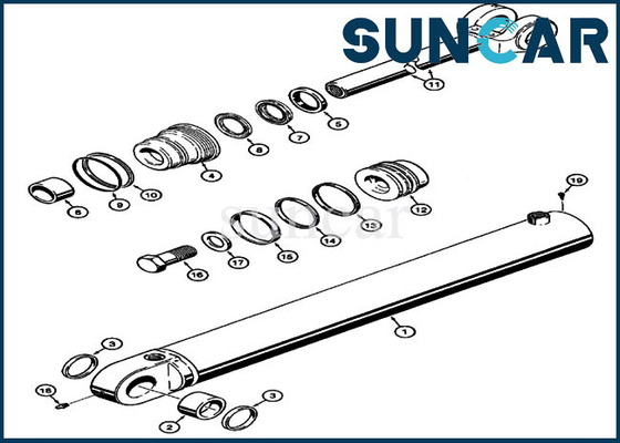 comprar Cargador hidráulico del CASO 721C 621C 721B de Kit Fits del servicio del reemplazo del equipo 1543279C1 del sello del cilindro del cubo online manufacture