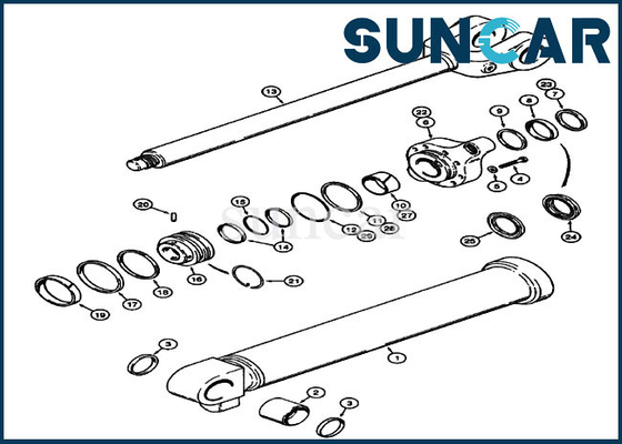comprar equipo del servicio del cilindro hidráulico del cargador de la rueda del equipo de reparación del sello del caso 1542881C1 721C 621B 821E online manufacture