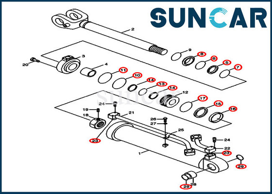 comprar Piezas del cargador de la rueda de Kit For 1221E de la reparación del sello del cilindro del auge del caso 31Y2-03180 31Y203180 online manufacture