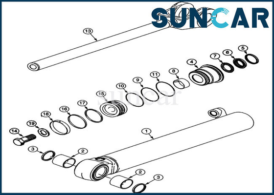 comprar equipo del lacre de la reparación del cilindro de la elevación del cargador de la rueda del equipo 63.5M M Rod 521D 521E del sello del caso 1542879C1 online manufacture