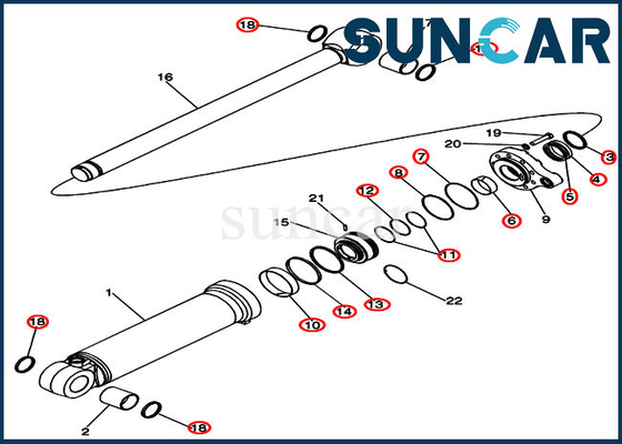 comprar Cargador inclinable de la rueda de Kit For Case Model 921F del sello de la reparación del cilindro del equipo 84327732 del sello de aceite hidráulico online manufacture