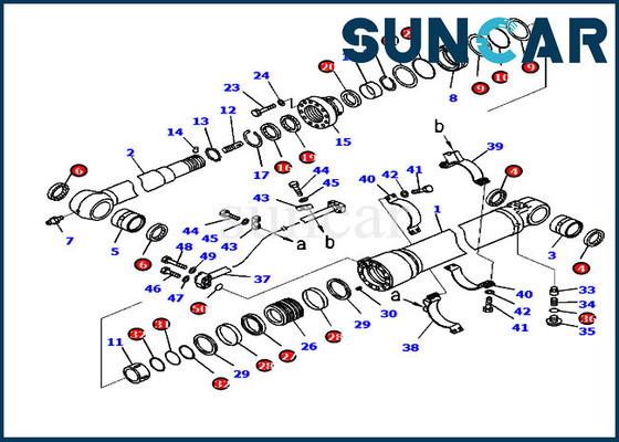 comprar PC238USLC-11 PC210LC-10 Excavadora 707-99-50520 Equipo de reemplazo del equipo de servicio del cilindro del brazo Komatsu online manufacture