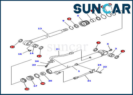 comprar 707-98-14830 sello Kit For Komatsu Inner Parts PC20R-8 PC38UU-3 del cilindro de 7079814830 cubos online manufacture