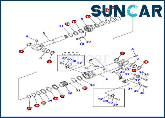 comprar 707-99-66350 el auge ajusta el equipo del servicio de KOMATSU PC210NLC-8K PC230NHD-8K del equipo 7079966350 del sello del cilindro online manufacture