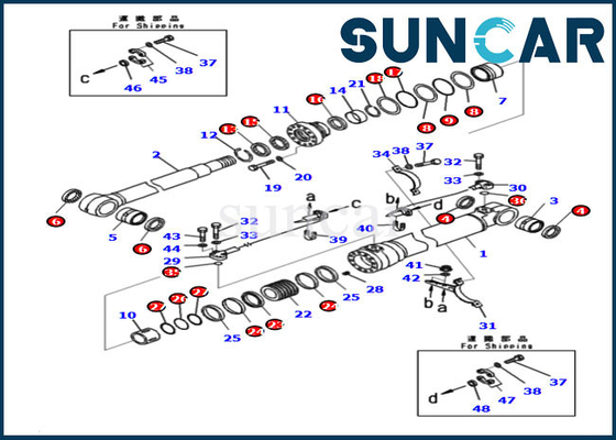 comprar Servicio Kit Excavator Seal Kit del cilindro del auge de PC210LC-11 HB215LC-3 721-98-00860 KOMATSU online manufacture