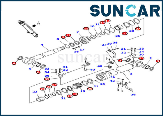 comprar Equipos de reparación hidráulicos del sello de aceite del cilindro del auge del equipo 707-98-47730 del servicio de PC220-8 PC220LC-8 KOMATSU online manufacture