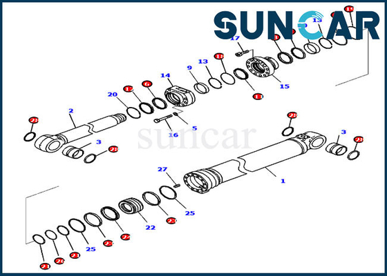comprar Modelo Equipment de Kit Fits Komatsu PC290LCI-11 del servicio del cilindro 721-98-04320 del equipo 7219804320 del sello del auge online manufacture