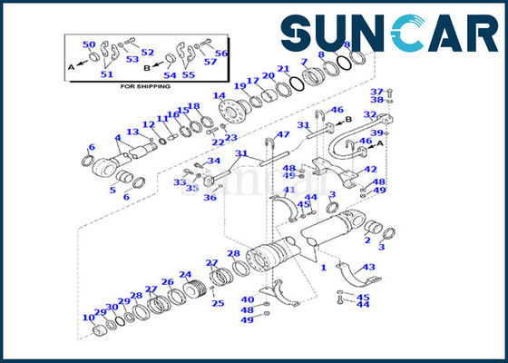 comprar Equipo 707-99-76160 del sello de la reparación del cilindro del brazo de KOMATSU 7079976160 para PC220LL-8 PC240LL-10 PC290LL-11 online manufacture