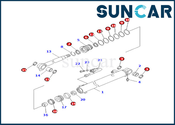 comprar 707-98-24890 7079824890 KOMATSU para el equipo de reparación del sello del cilindro del auge de PC25R-8 PC27MR-1 PC27MRX-1 online manufacture