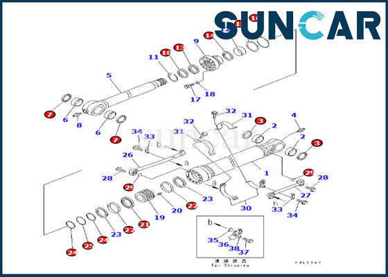 comprar Equipo KOMATSU del servicio del cilindro del cubo 707-99-58090 7079958090 ajustes PC350-8 PC300-8 PC360-7 online manufacture
