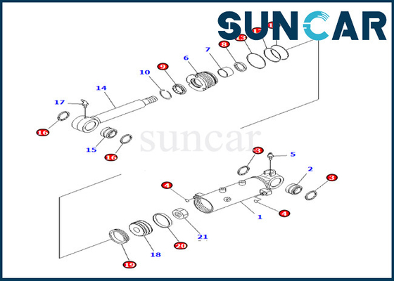 comprar Sello Kit For del cilindro de la elevación de la cuchilla 707-98-24930 7079824930 KOMATSU 8-24930 KOMATSU PC30MR-3 PC27MR-3 PC27MR-2 online manufacture