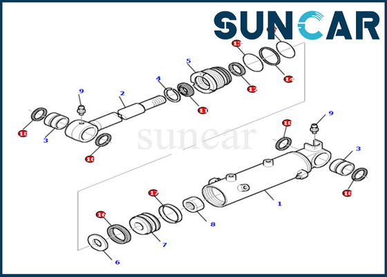 comprar Sello resistente de alta calidad Kit Fits PC27R-8 KOMATSU 878000524 del cilindro de cuchilla del desgaste y del aceite online manufacture