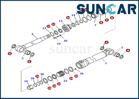 comprar Reparación Kit Komatsu del sello del cilindro del auge 7079959090 707-99-59090 ajustes PC290LC-10 PC290NLC-10 online manufacture