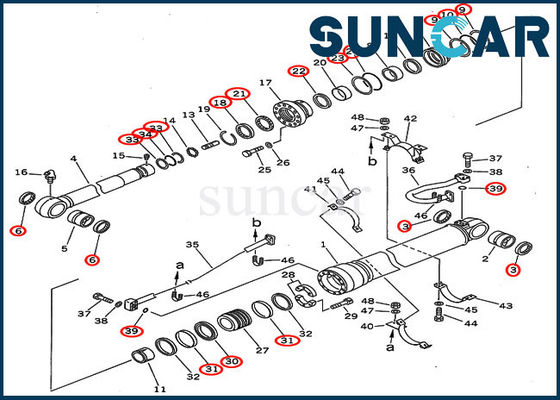 comprar Reparación Kit For Overseas Version PC300-5 PC300LC-5 KOMATSU del cilindro del brazo de Seal Kit 207-63-02120 del excavador online manufacture