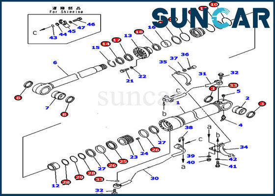 comprar Equipo de reparación del sello del auge 707-99-58360 7079958360 equipo del lacre del cilindro de PC300LC-6 PC300LC-6 KOMATSU online manufacture