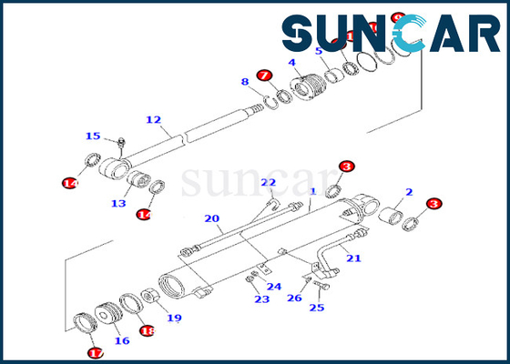 comprar 707-98-29661 reparación Kit Komatsu Fits PC35MR-1 PC35MRX-1 PC45MR-1 del sello del cilindro del oscilación de 7079829661 auges online manufacture