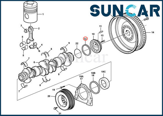 comprar Sello de aceite Desgaste-resistente de alta calidad del cigüeñal VOE20441481 SUNCARVO.L.VO para EC700B DEUTZ D16C D16E D13 online manufacture