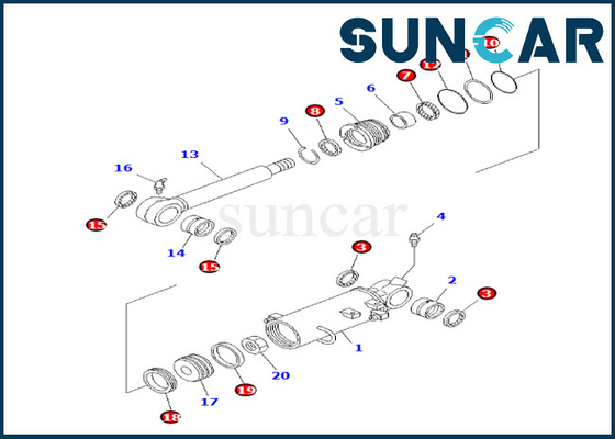 comprar Equipo 707-98-31110 7079831110 KOMATSU del servicio del cilindro de cuchilla para el equipo del lacre del cilindro de cuchilla PC35MR-1 online manufacture