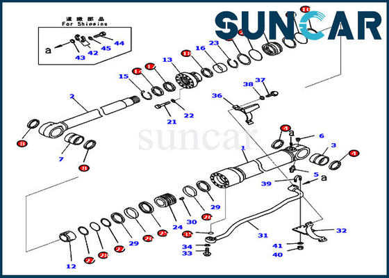 comprar Equipo del lacre del reemplazo del cilindro del auge del equipo de reparación del sello 721-98-00510 PC360LC-11 PC390LC-11 KOMATSU online manufacture