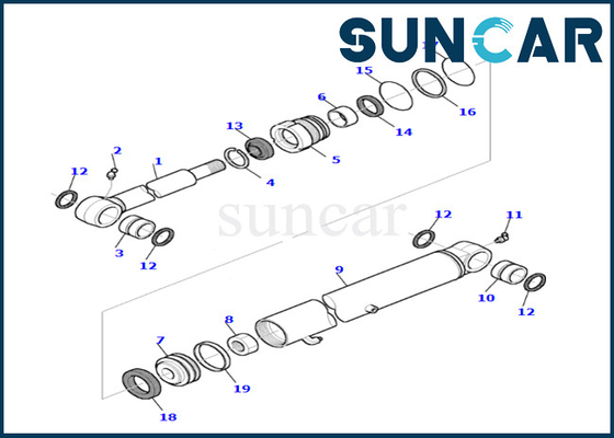 comprar Equipo del sello del cilindro del cubo 878000538 equipos equipo resistente del servicio del cilindro del cubo del desgaste y del aceite de PC35R-8 KOMATSU online manufacture