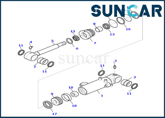 comprar El equipo 878000658 del sello del cilindro de cuchilla cabe el equipo del sello de la reparación del cilindro de cuchilla de PC35R-8 KOMATSU online manufacture