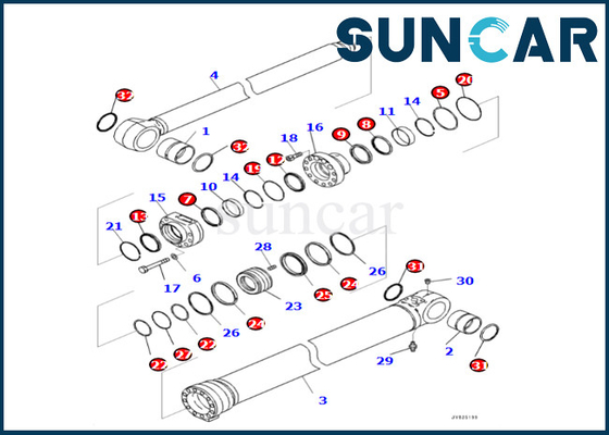 comprar Cilindro del auge que sella a Kit Komatsu 7219802600 721-98-02600 para PC360LCI-11 PC390LCI-11 online manufacture