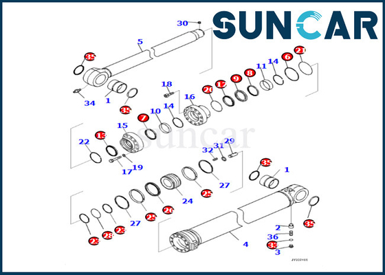comprar Equipo 7219801981 721-98-01981 del sello de la reparación del cilindro del brazo de KOMATSU para PC360LCI-11 PC390LCI-11 online manufacture