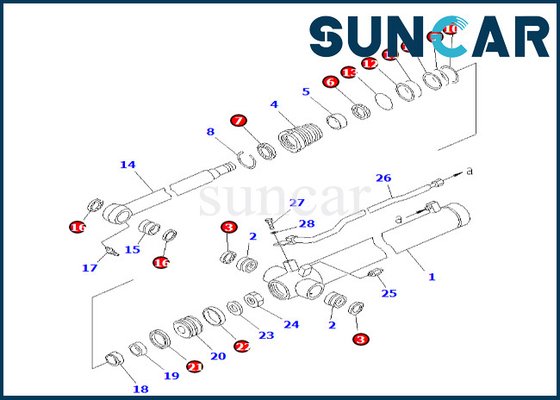 comprar Equipo 707-98-25190 7079825190 KOMATSU del sello del cilindro del brazo para el equipo del lacre del cilindro del brazo PC38UU-2 online manufacture