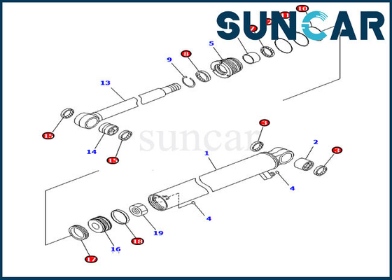 comprar Excavador hidráulico de KOMATSU PC30MR-2 PC30MR-2-A de los ajustes de los equipos de reparación del equipo 707-98-22870 del lacre del cilindro del brazo online manufacture
