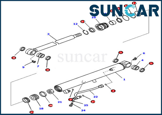 comprar Equipo 707-98-14350 7079814350 del servicio del cilindro del cubo para el modelo Parts de KOMATSU PC35MR-3 PC30MR-3 online manufacture