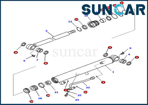 comprar Reparación Kit Hydraulic Cylinder del sello del cubo del excavador PC35MR-3 PC30MR-3 707-98-14920 KOMATSU online manufacture