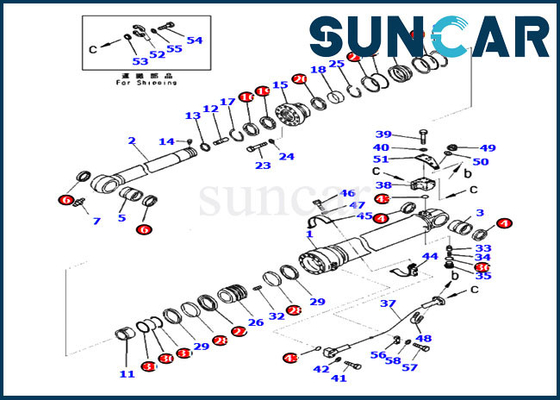 comprar 707-99-72080 equipos del servicio de Kit Arm Cylinder Repair Kit KOMATSU PC360LC-10 PC390LC-10 del sello online manufacture
