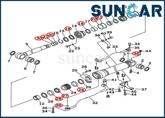 comprar 707-99-67125 equipo del sello del equipo 7079967125 PC400-5D PC400-6C KOMATSU del servicio del cilindro del reemplazo del auge online manufacture