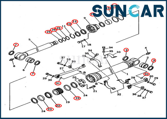 comprar 707-99-67015 excavador Service Kit Bucket Cylinder For Backhoe KOMATSU PC400-5D PC400-6C online manufacture
