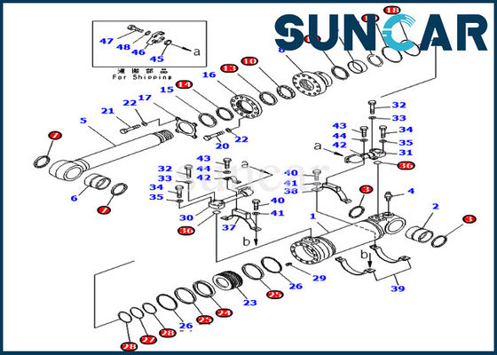 comprar 707-99-47821 7079947821 equipos de reparación inferiores de Kit Wear Resistance PC400-7 PC400LC-7 KOMATSU del sello del cilindro de la descarga online manufacture