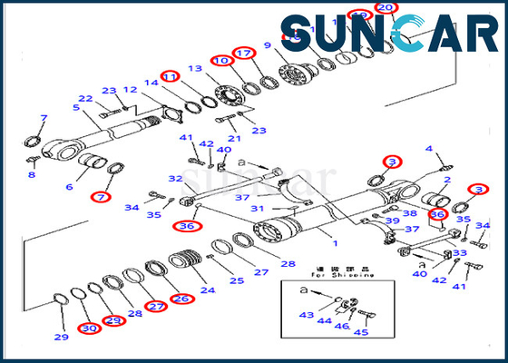 comprar Equipo de reparación del sello del cilindro del cubo 707-99-65220 para el excavador Heavy Equipment de PC400-7 PC400LC-7 KOMATSU online manufacture