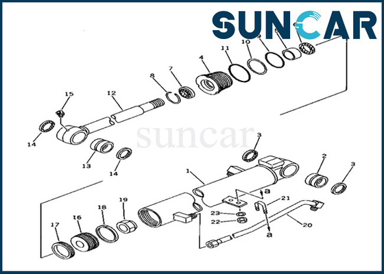 comprar Cilindro del cubo que sella la reparación Kit Fits PC40-6 del cilindro del cubo de Kit Komatsu 20T-63-02080 20T6302080 online manufacture
