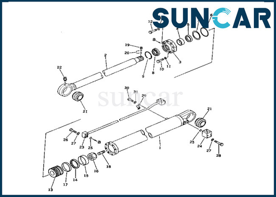 comprar Equipo 208-63-66100 2086366100 KOMATSU del sello del cilindro del brazo para el equipo de reparación del cilindro del brazo de PC400-1 PC400LC-1 online manufacture