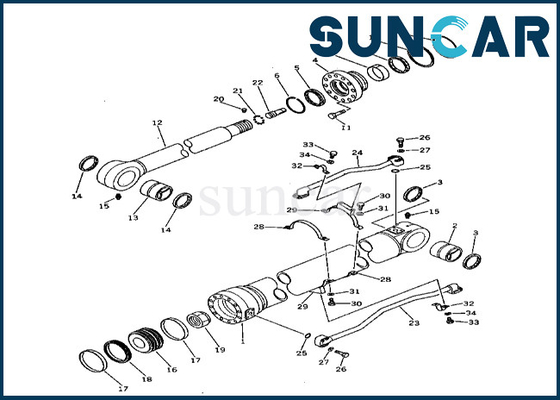 comprar Sello Kit Komatsu 2086364101 del cilindro del brazo 208-63-64101 para el equipo del reemplazo del cilindro del brazo de PC400-3 PC400LC-3 online manufacture